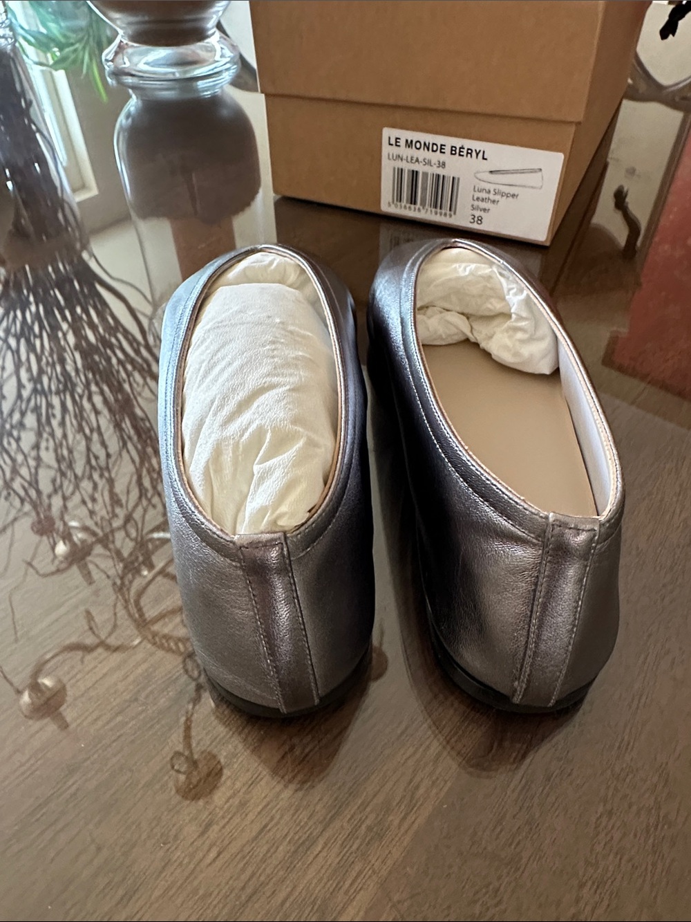 NWT Le Monde Beryl Luna Leather Slipper Slipper Sz 38/8 - Picture 6 of 9